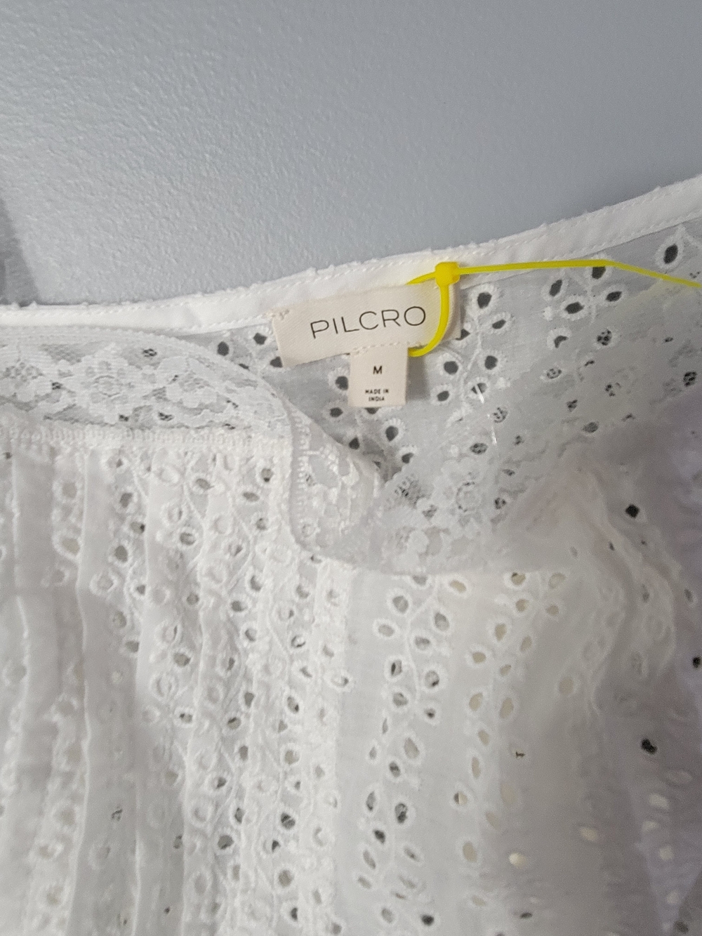 Pilcro White Eyelet Lace Tank with Scalloped Trim - Picture 6 of 16